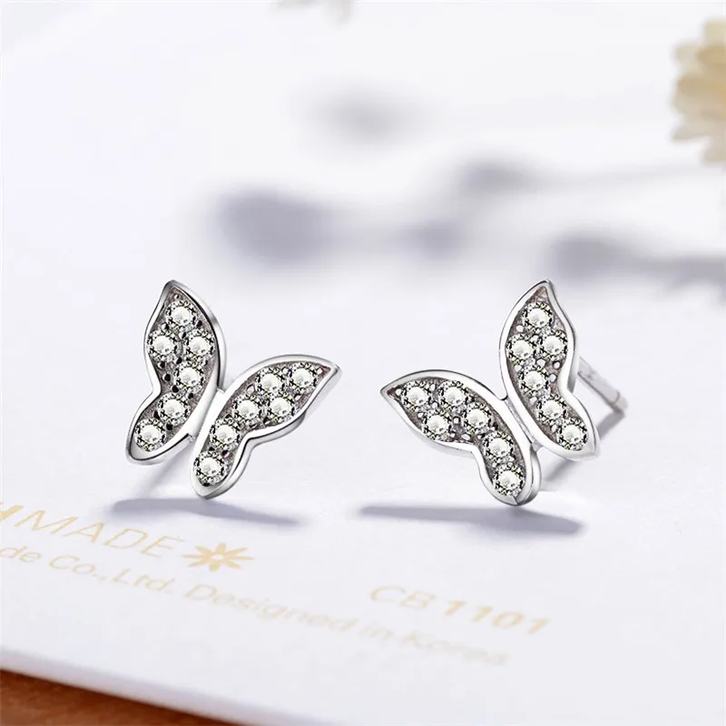 Женские серьги гвоздики из серебра 925 пробы с фианитами|stud earrings|earrings forearrings for women |
