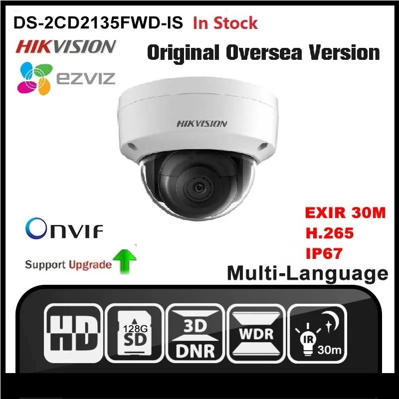 Hikvision ds 2cd2135fwd is 3mp несколько Язык версия обновляемая прошивки сети Камера PoE ONVIF P2P