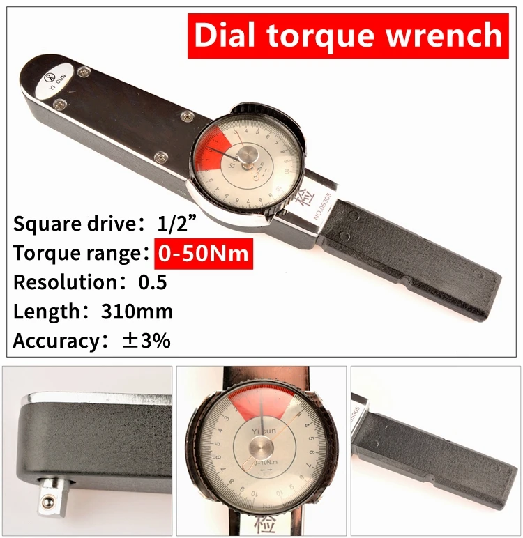 MXITA Dial torque spanner High-precision pointer wrench 1/2 0-50Nm hand tools | Инструменты