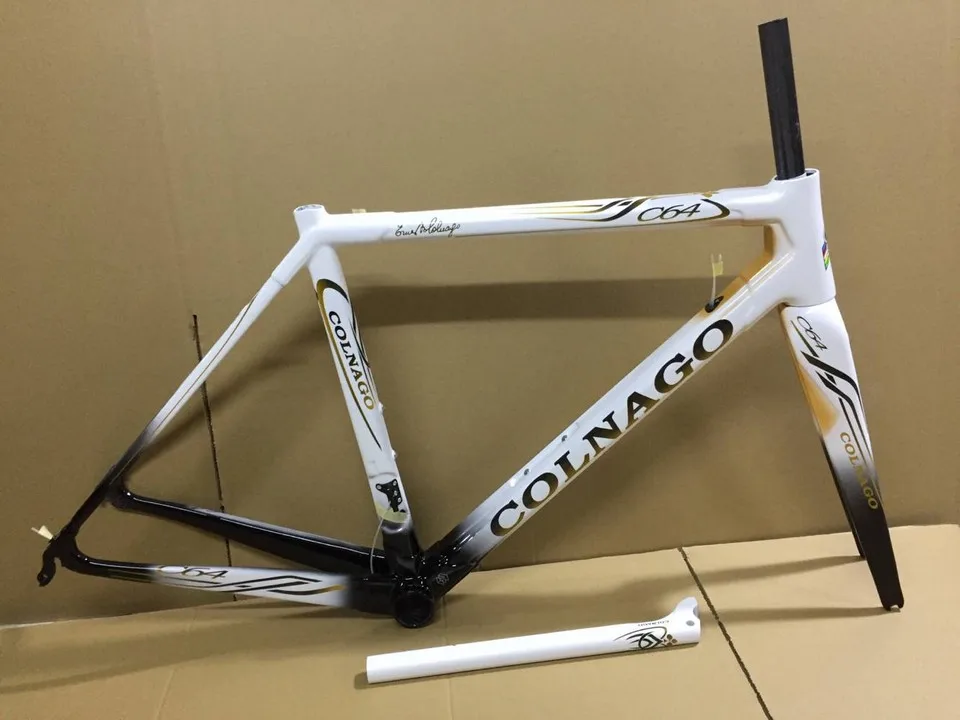 Colnago C64 художественный Декор Белый Черный Серебристый глянцевый углеродный Дорожный полный велосипед 48 см 50 мм 52 см 54 см 56 см