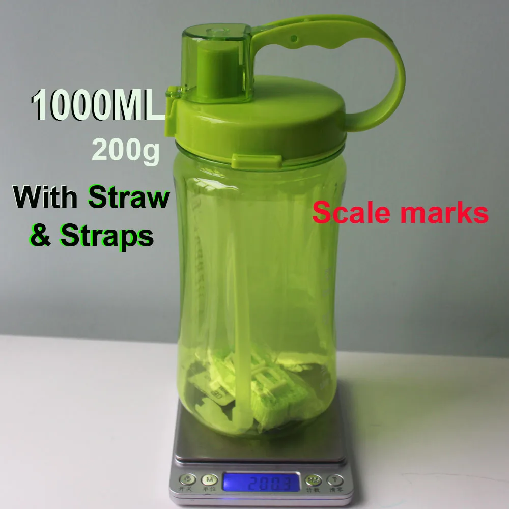 2000 мл 2л черная бутылка для воды Модная Портативная космическая питательная