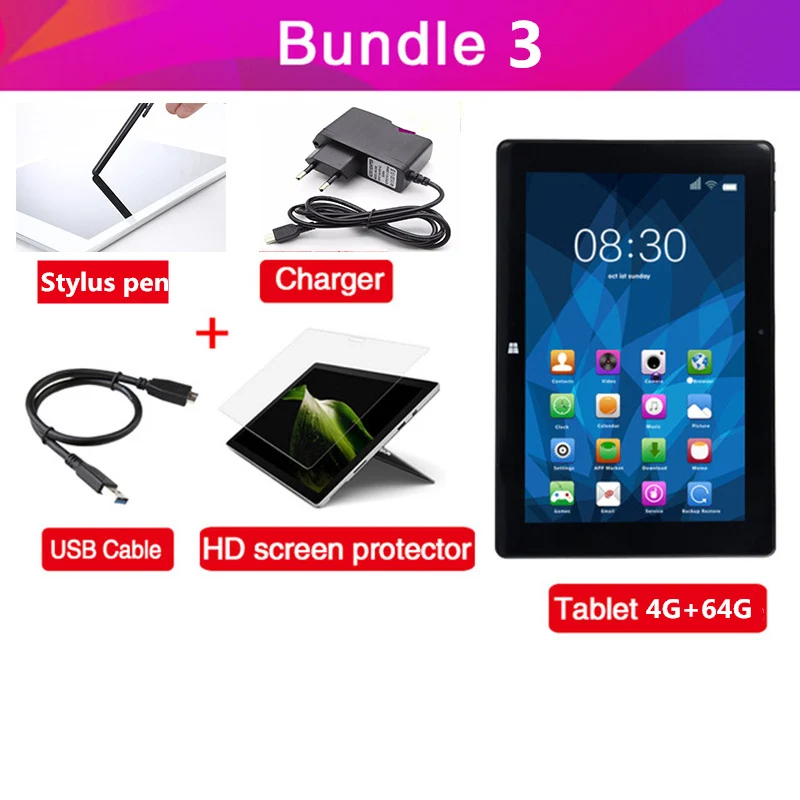 4GB RAM tablet AIBOULLY 10,1 дюймовые планшеты с ОС Windows 10 и Android 5,1 OS Cherry Trail Z8350 Четырехъядерный 4 ГБ ОЗУ 64 Гб Windows планшетный ПК с HDMI 9,7'' - Комплект: 4GB RAM tablet
