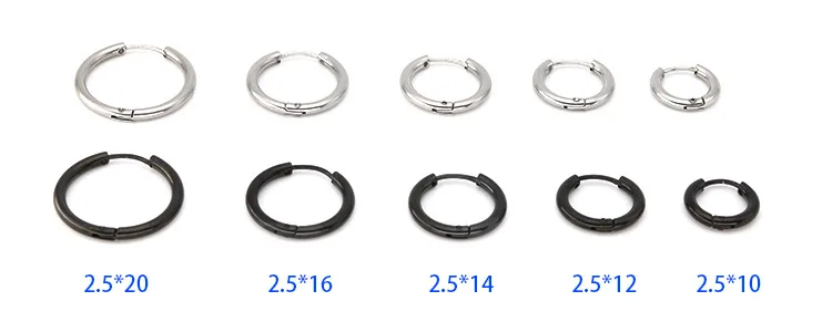 Серьги кольца из нержавеющей стали 316L круглые ювелирные украшения для ушей
