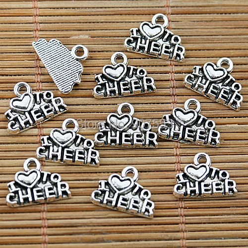 

60pcs tibetan silver tone CHEER charms EF1764