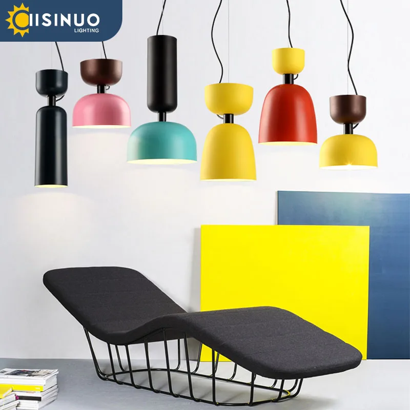 

Modern LED Pendant Light Multicolour Dining-room Restaurant Bar Lamp Painted Aluminum Lamps Home Decration Lighting E27 90-260V