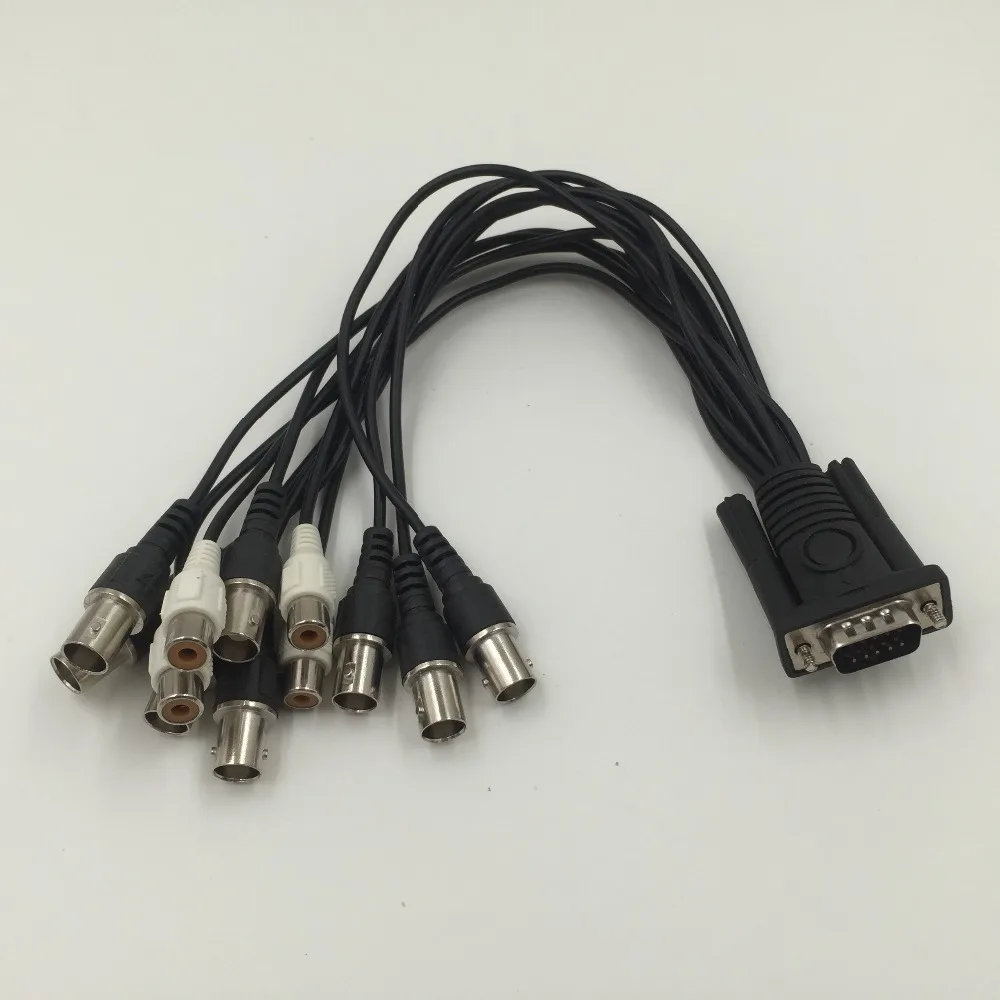 

1 PCS VGA 15Pin 3 Row Male to 8 BNC 4 RCA Female Audio/Video Connector Cable