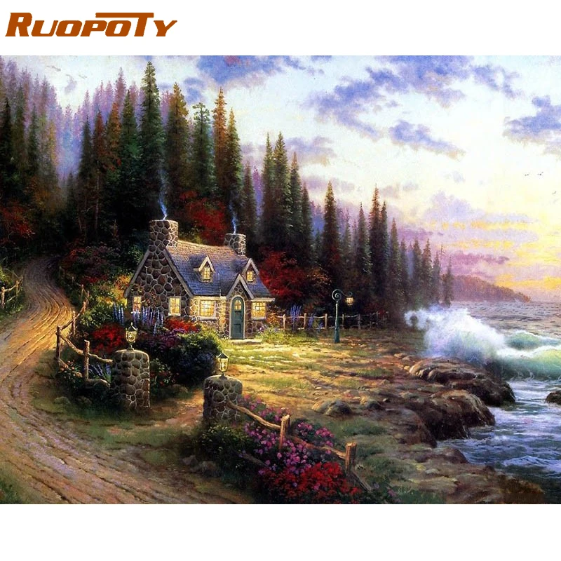 Набор для рисования по номерам на деревенском ландшафте 4050|painting abstract pictures|painting over
