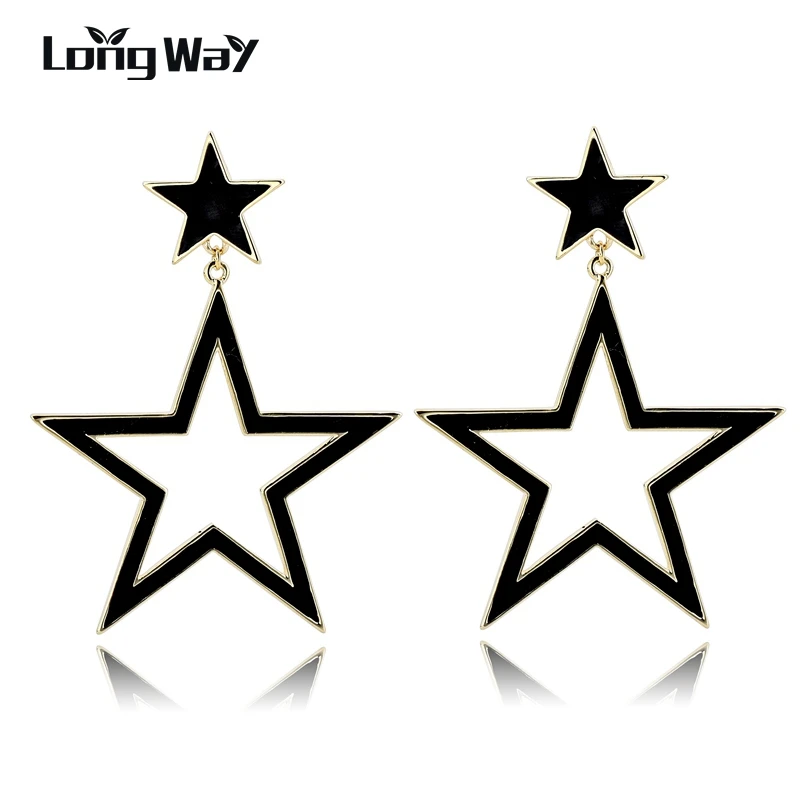 Женские серьги подвески с кристаллами LongWay винтажные Крупные круглые