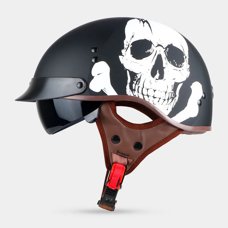 Model 6 TORC T55 винтажный полушлем летний мото rcycle шлем Ретро скутер шлем Lucky 13 Cool Skull moto casco DOT утвержден capacete - Цвет: Model 6