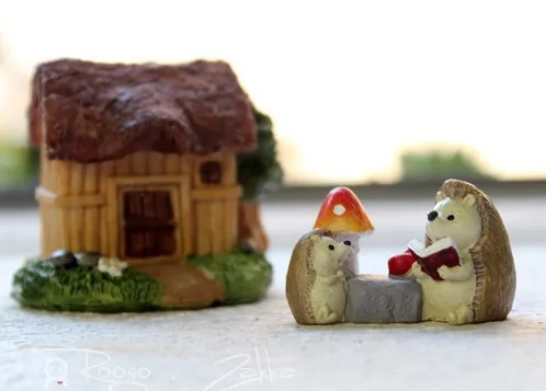 Продажа ~ 1 Шт. ежик чтение история/фея садовый гном/мох террариум домашнего