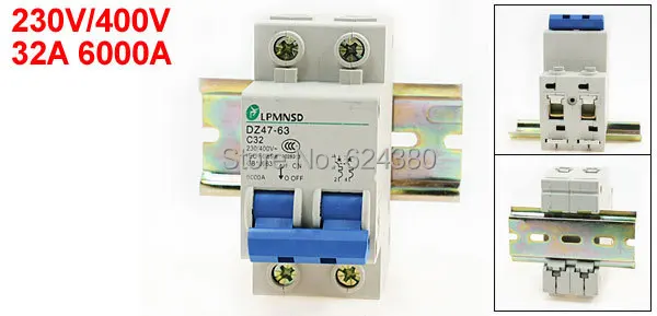 Флуоресцентная 2-полюсная миниатюрная Бытовая флуоресцентная защита от перегрузки 230 А