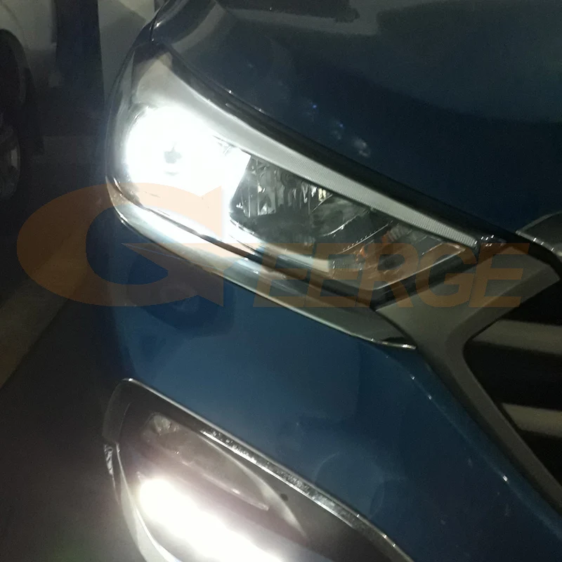 Для hyundai Tucson один проектор фара отличное Ультра яркое освещение smd комплект светодиодов «глаза ангела» DRL