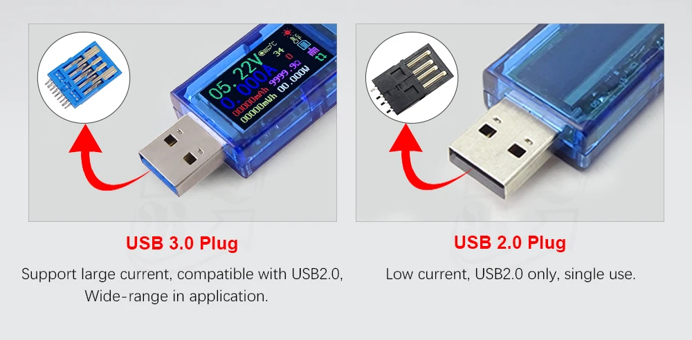 AT34 USB 3,0 тестер напряжения тока ЖК-дисплей USB зарядное устройство Тестер измеритель мощности мобильный детектор батареи Скидка 40