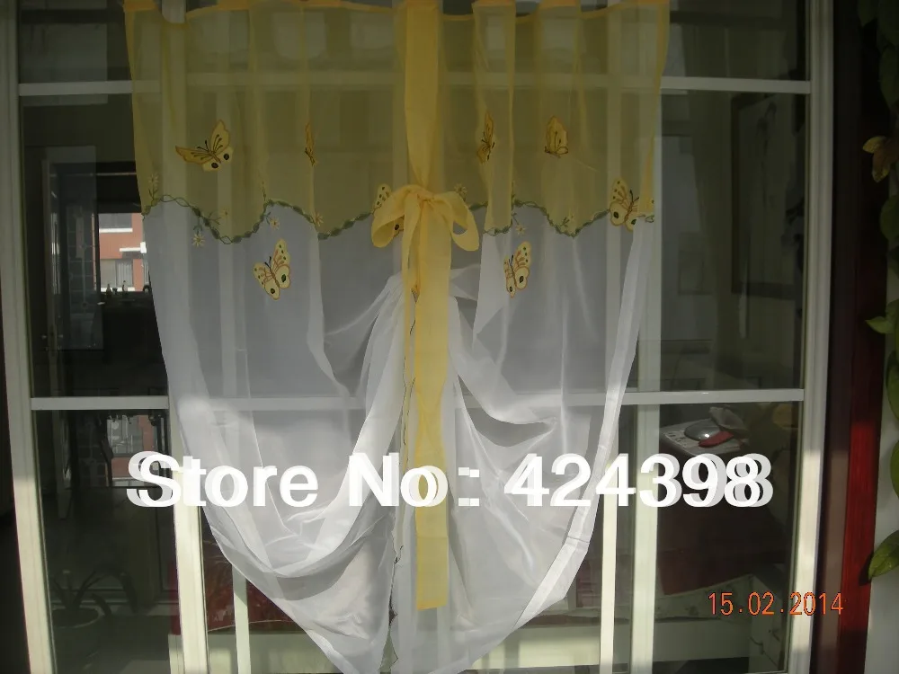 Деревенский воздушный шар кураин кофейная занавеска бабочка вышитые кухонные