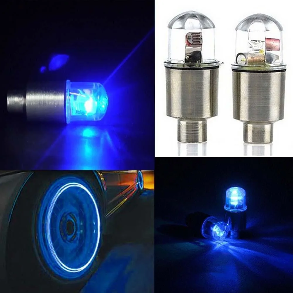 2 шт. колпачок для велосипедных шин светодиодные колпачки колесных клапанов