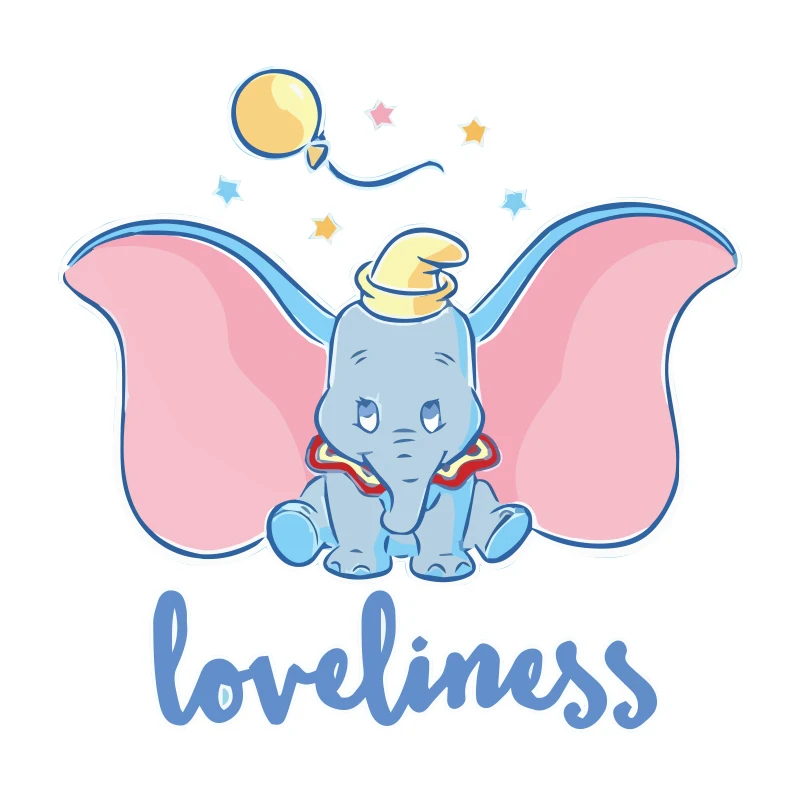 Горячая мода женская футболка большая для полных Femme принт маленькая Dumbo Fly Elephant