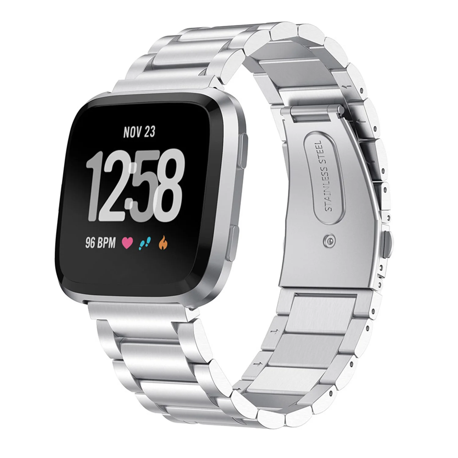 3 Beads металлический ремешок для Fitbit Versa из нержавеющей стали браслет замена часов