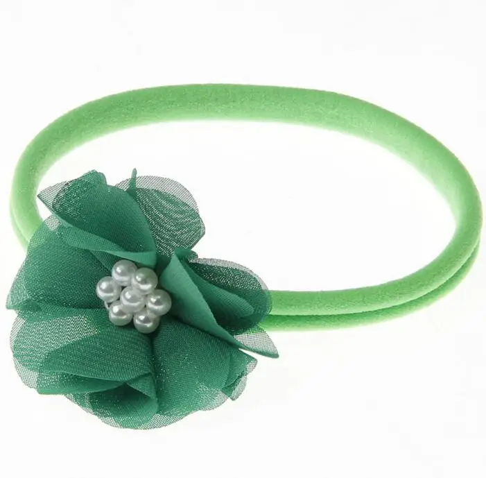 Повязка для волос шифоновая с жемчужинами и цветами | Аксессуары одежды