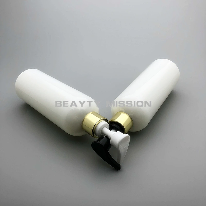 BEAUTY MISSION 300 мл 20 шт./лот Белый Золотой Ошейник насос для лосьона флакон шампуня
