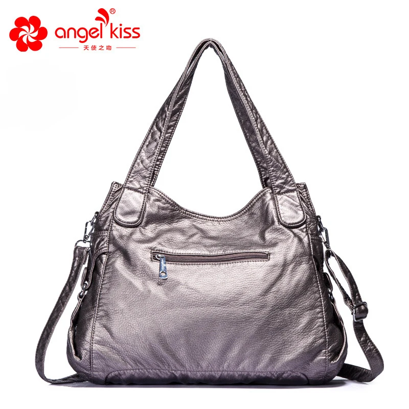 Angelkiss женский кошелек и сумки мягкие Промытые из искусственной кожи сумки на плечо Хобо сумки-мессенджеры