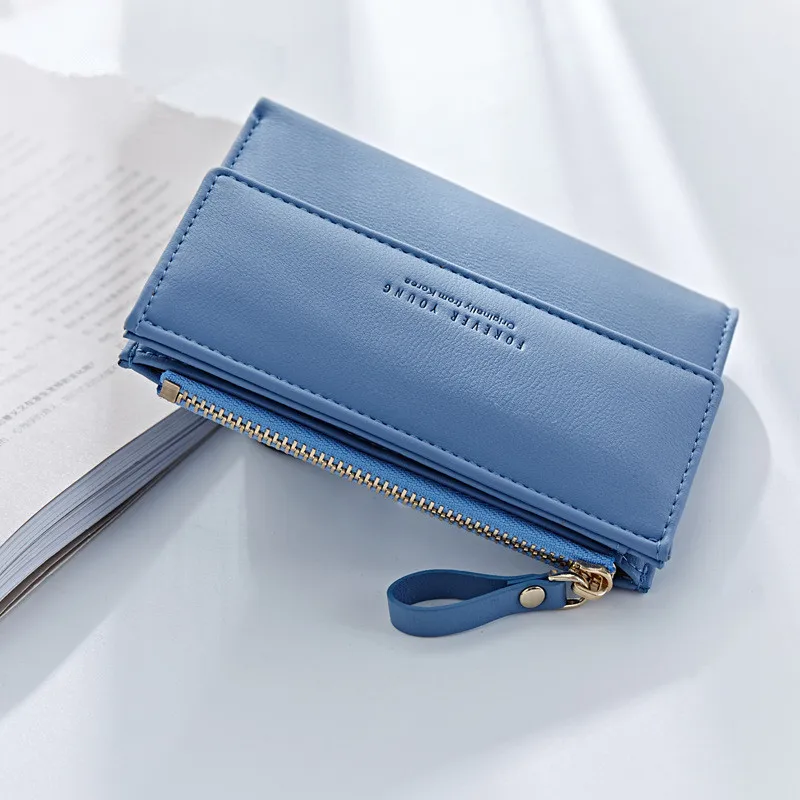 

Hasp & Zipper Short Standard Wallet, Hot Fashion PU Leather Solid Coin Card Purse Wallets For Women Lady Clutch Carteras