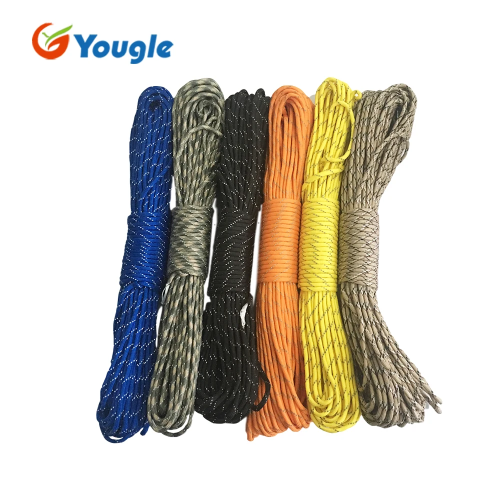 8 прядь Core отражающий Паракорд парашютный Корд 100 ft веревка шнур Бесплатная