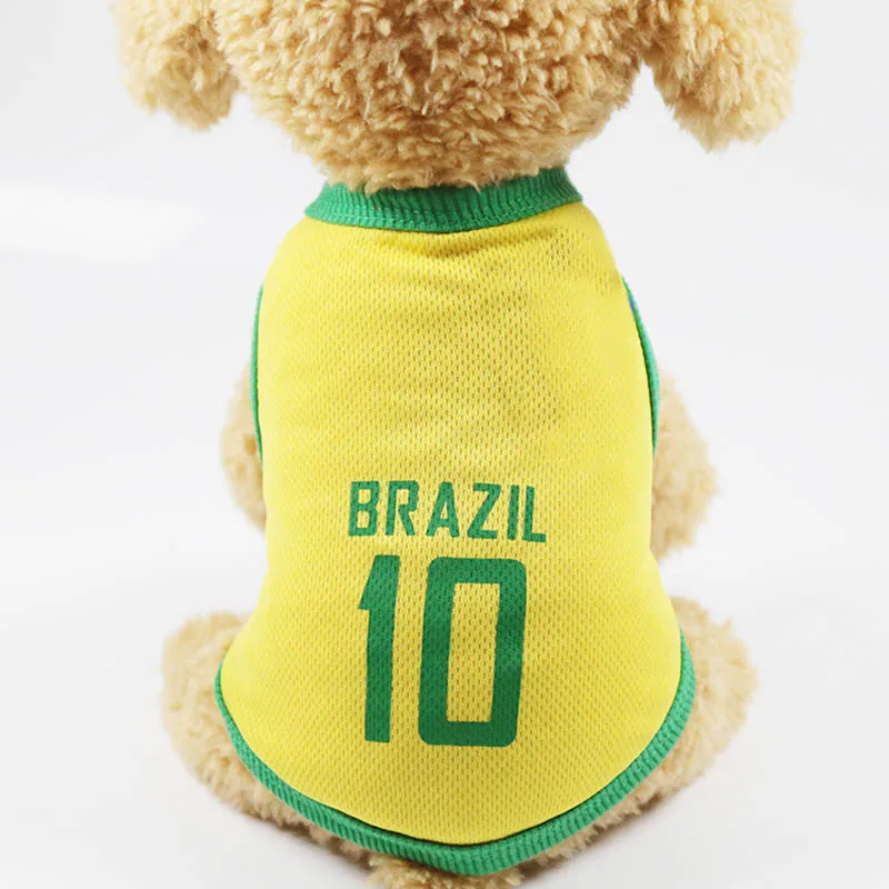 Жилет с принтом для собачьего футбольного матча одежда собак костюм спортивная