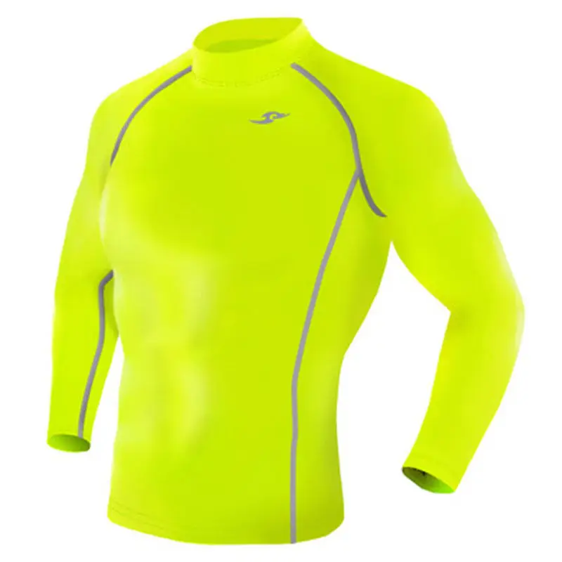 136 Light Green Новейшая версия TakeFive мужские облегающие компрессионные базовые слои Всего длинные футболки для бега - Цвет: 136 Light Green