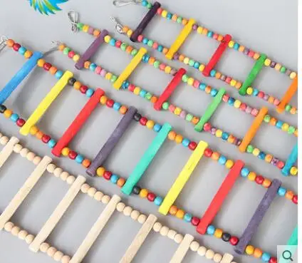 Попугай Птицы игрушки натуральные клетка для птиц аксессуары лестницы цветные