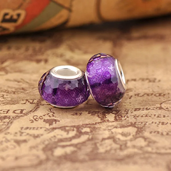 Горячая Распродажа макси фиолетовые многогранные полимерные Бусины Подвески