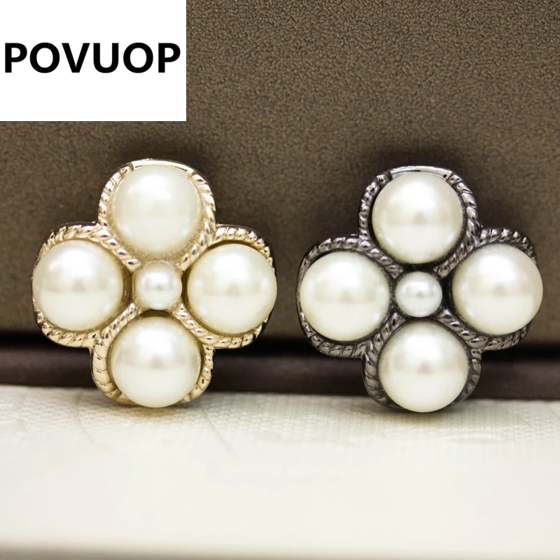 POVUOP пуговица с жемчугом для шерстяной верхней одежды/качественная одежда свитер
