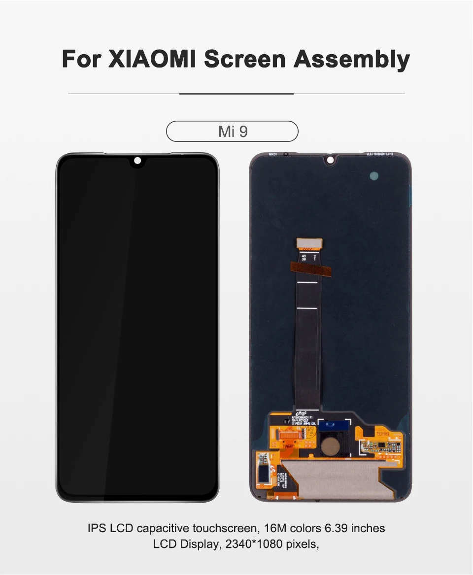 6,39 ''AMOLED ЖК-дисплей для xiaomi mi 9 mi 9 дисплей для xiaomi 9 ЖК-дисплей кодирующий преобразователь сенсорного экрана в сборе с рамкой