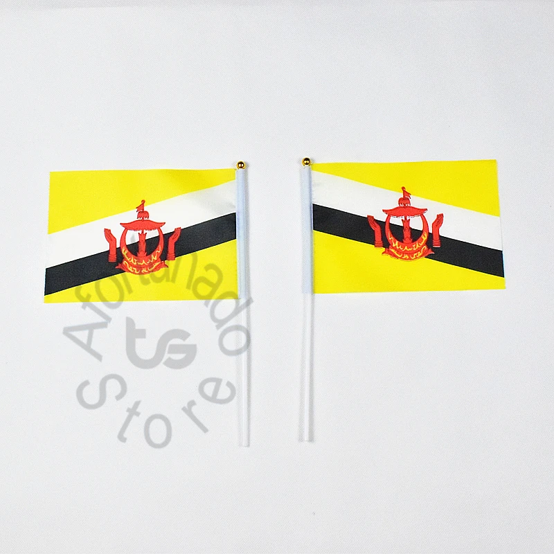 Бруней 14*21 см флаг баннер Бесплатная доставка ручной Развевающийся Флаг