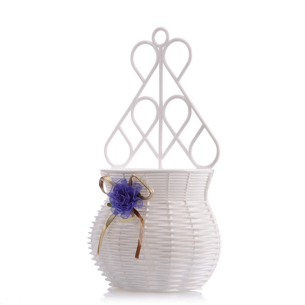 Корзина для цветов ручной работы из искусственного ротанга современный дизайн