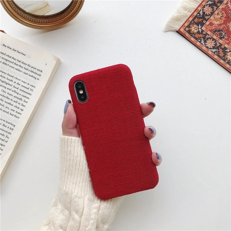 Тканевый текстурный чехол для IPhone XR XS Max 6 8 Plus клетчатый Iphone X 7 6s Xs 6splus Xr Fundas