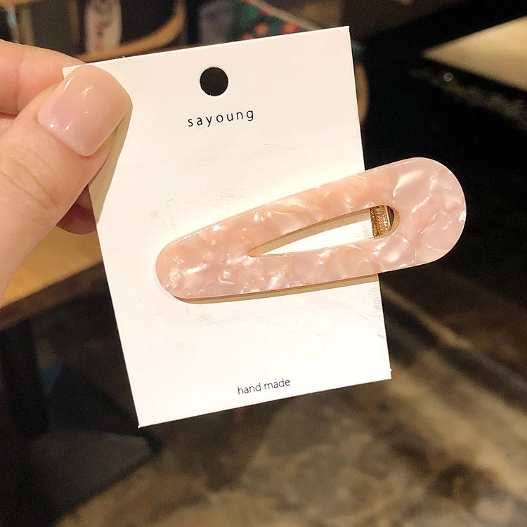 Женские акриловые полые капли для волос прямоугольные заколки из оловянной