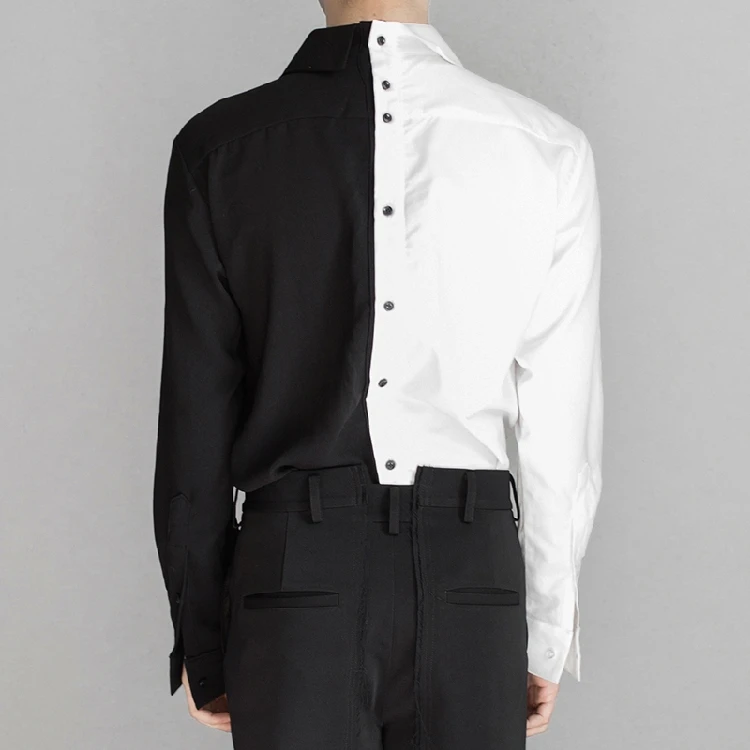 S ~ 5XL! Лидер продаж Новинка Модная одежда GD стилист черно белые соединены с