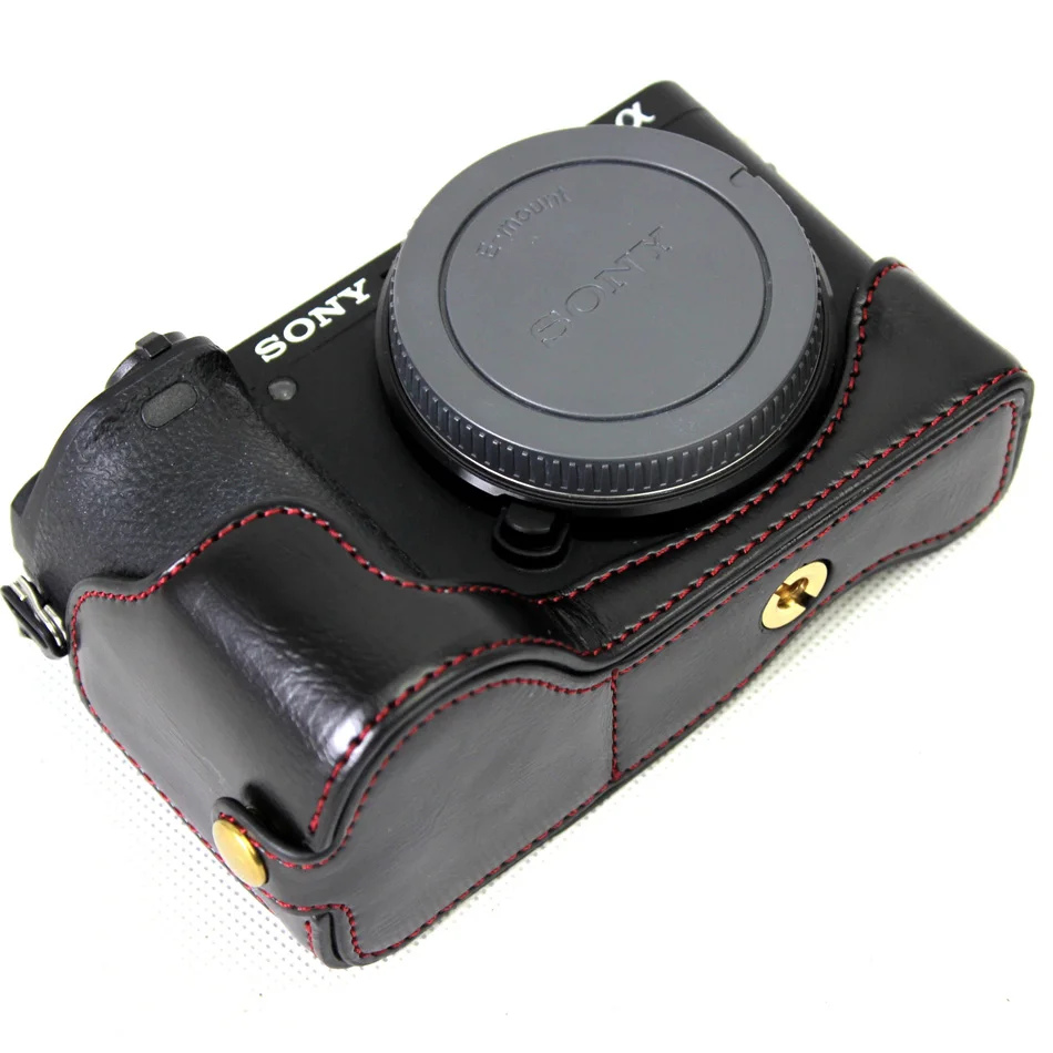 Чехол из искусственной кожи на половину камеры для Sony Alpha A6500 ILCE 6500 с отверстием