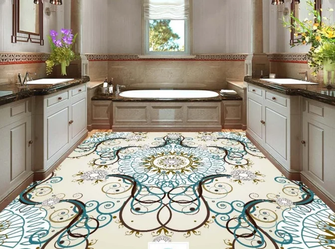 

[Self-Adhesive] 3D Floral Vine Pattern 2 Non-slip Waterproof Photo Self-Adhesive Floor Mural Sticker WallPaper Murals Print