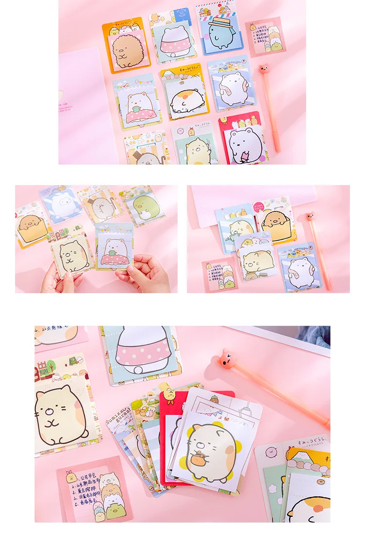 Kawaii Sumikko Gurashi липкий блокнот для заметок дневник стационарные хлопья скрапбук декоративный милый N Times Sticky