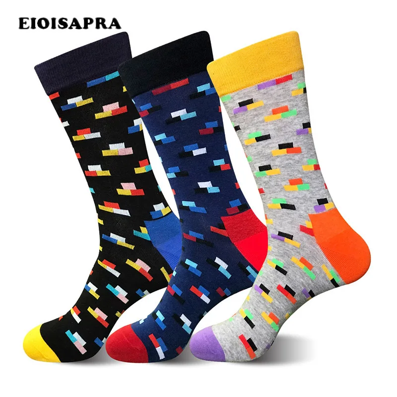[EIOISAPRA] красочные большие размеры Модные мужские повседневные носки