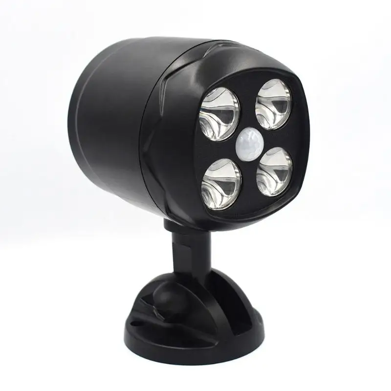 4LED Motion Sensor Spotlight Waterproof Garden Wall Light Street Security Lamp