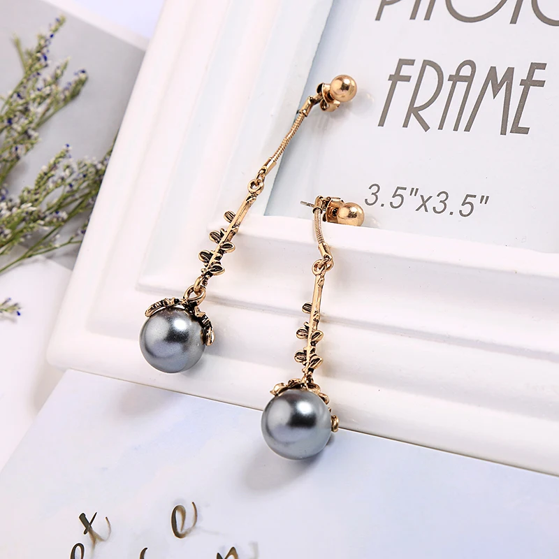 

Женские винтажные серьги-подвески золотого цвета, вечерние серьги с искусственным жемчугом, модные ювелирные изделия