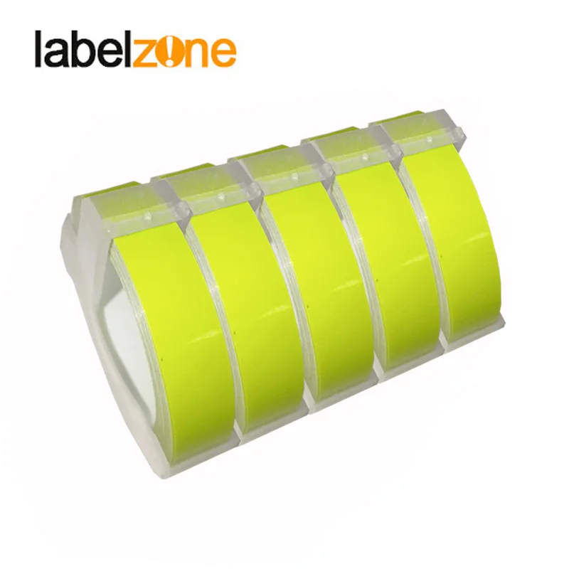 

5 Pack 9mm Grass green 3D Embossing PVC Label Tape Compatible Dymo 1610 12965 Manual Label printer for Motex E101 Label Makers
