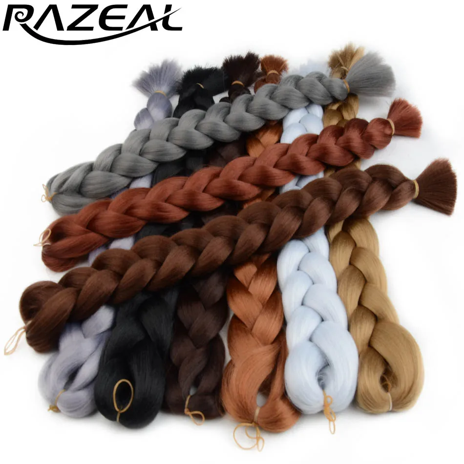 Razeal 2 шт. Xpression синтетические косички для наращивания волос Джамбо косы афро плетение волос 36 дюймов наращивание волос