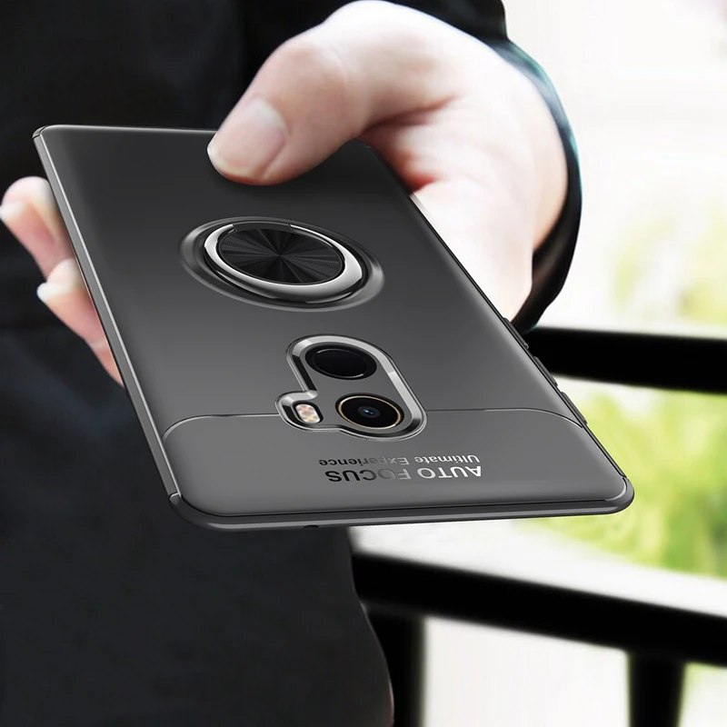 Ultra Thin Matte Rugged Soft Silicone Matel Magnetic Car Holder Case 360 Finger Ring Stand For Xiaomi Mi Mix 2 2S Mix2s Cover |