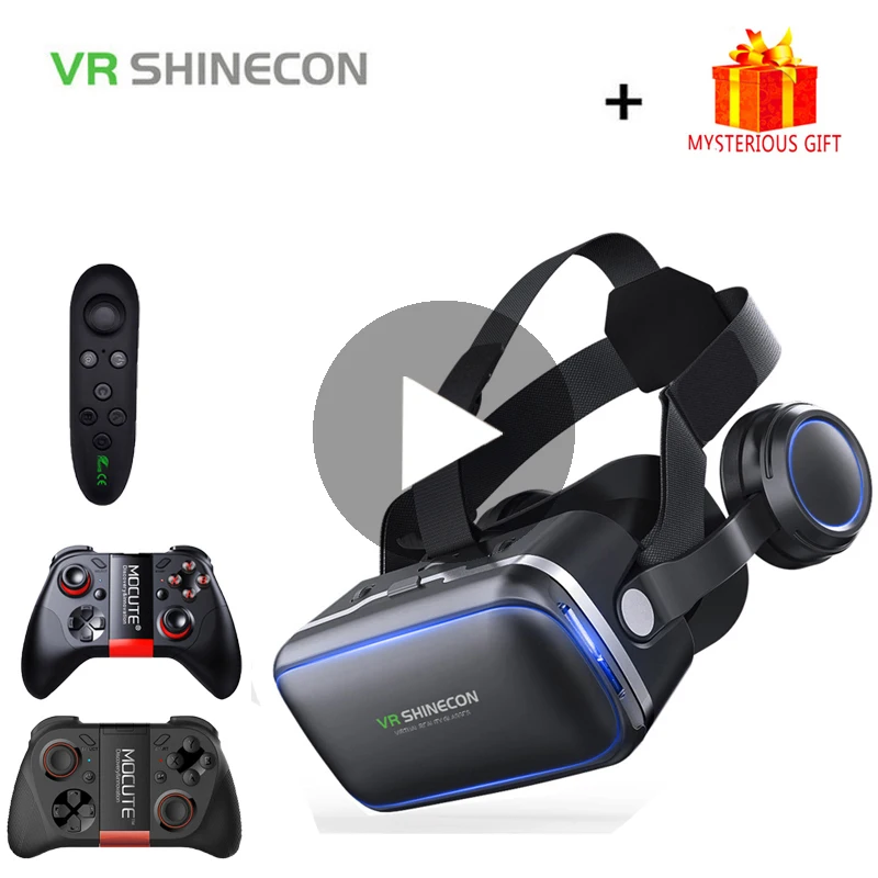 VR Shinecon 6 0 3D очки виртуальной реальности гарнитура для смартфонов iPhone Android шлем