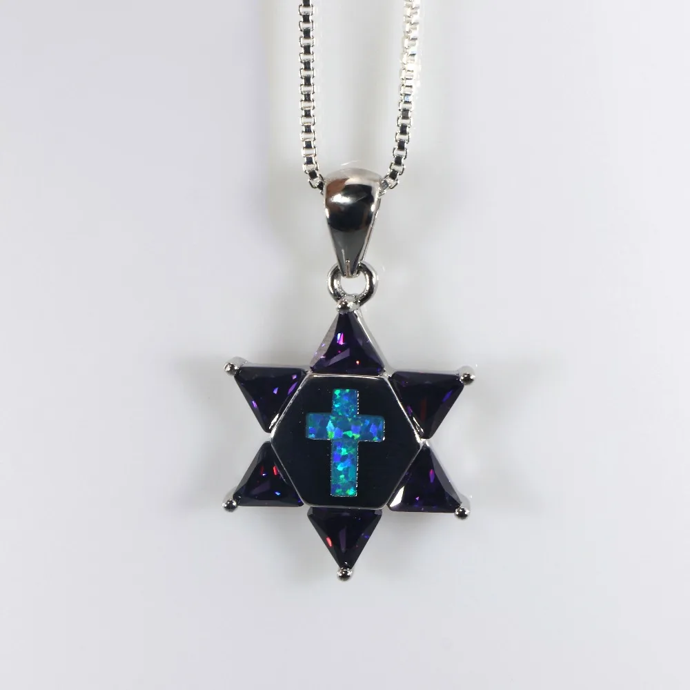 JZP0064 2018 новый стиль горячий Циркон синий опал крест кулон ожерелье мисс ювелирные