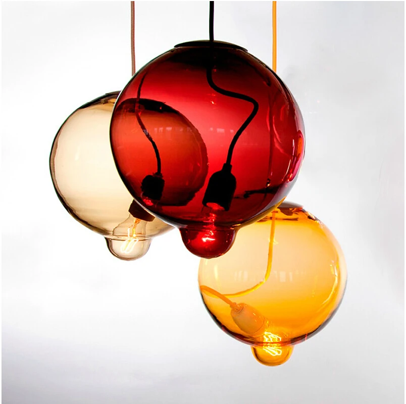 

250MM Wonderful Light Colorful Glass Bubble Pendant Lamp Dining Room Bar Indoor Lighting