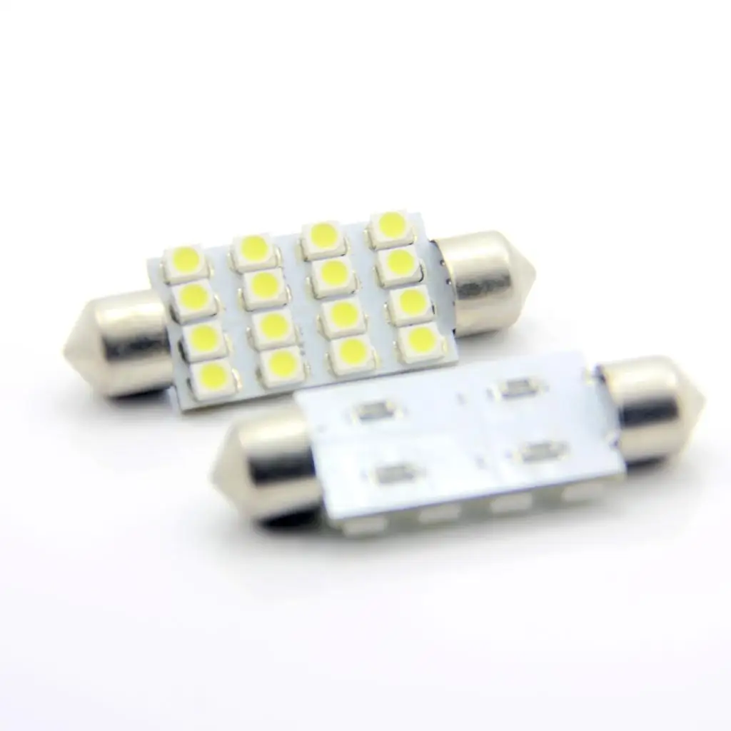 10X Xenon White 41MM 16SMD 1210 Dome Door Festoon Car Light Interior Lamp Bulb 12V Pathway Lighting | Автомобили и мотоциклы